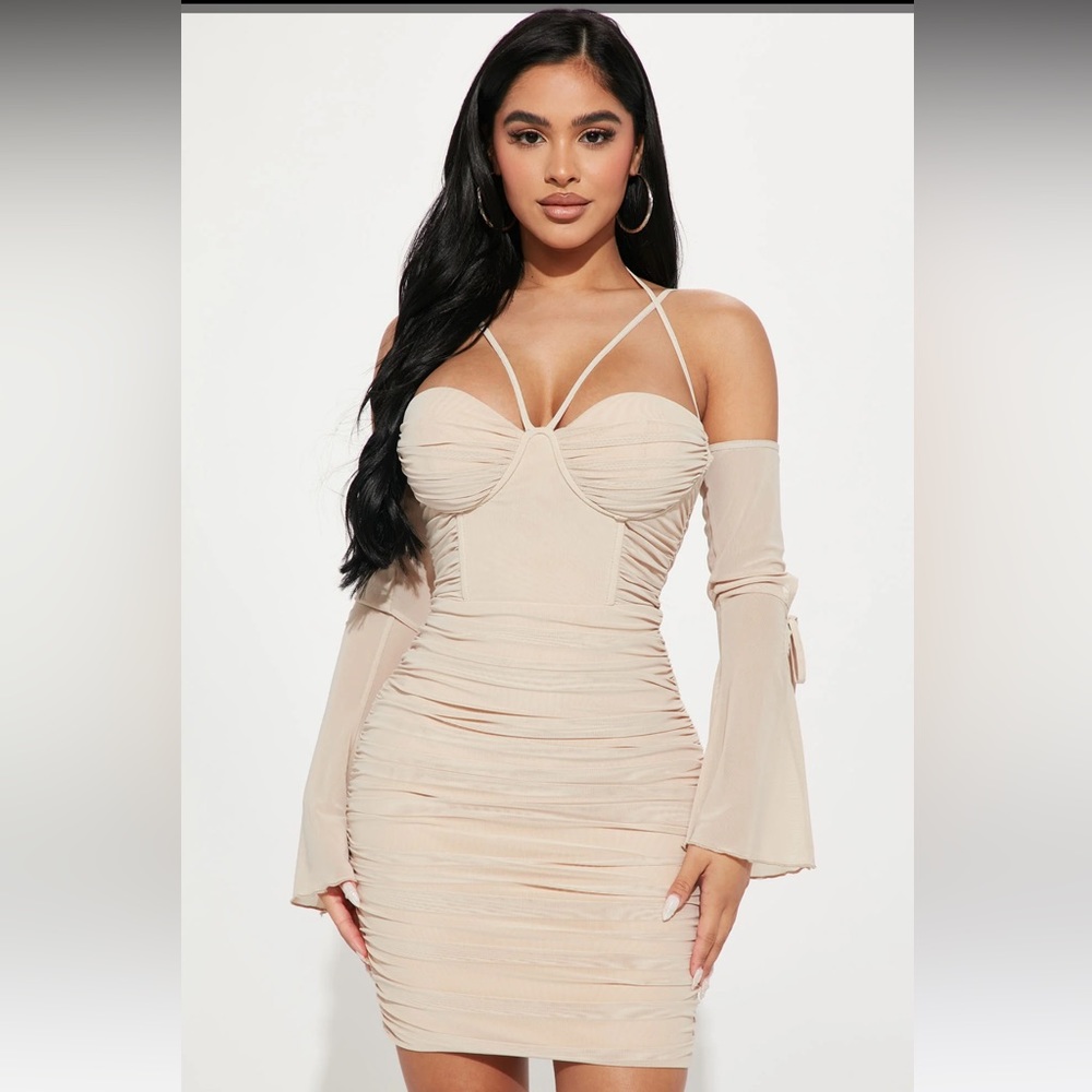 FASHIONNOVA Mini Dress Cream